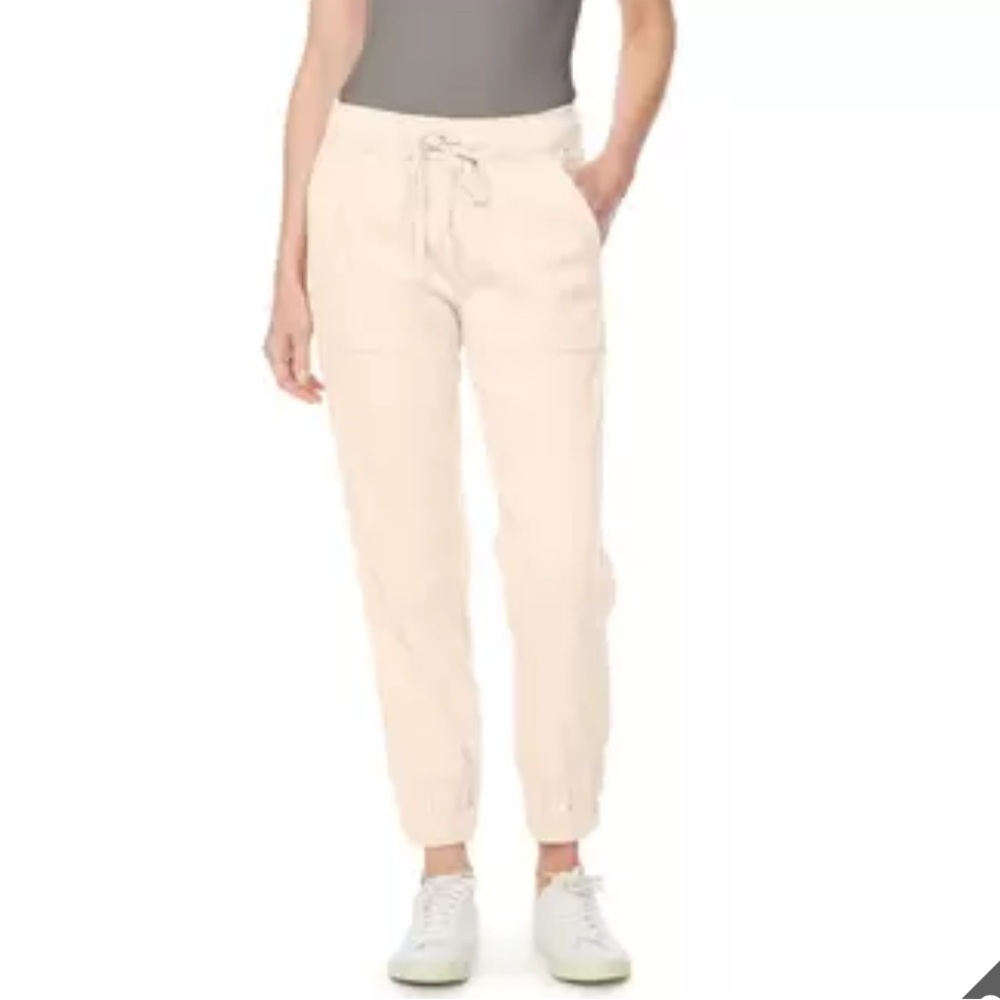 New‎ Buffalo Womens Tencel Blend Pull On Joggers off white cream butter soft M